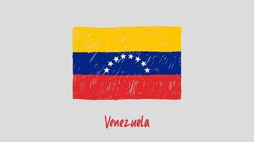 Venezuela National Country Flag Marker or Pencil Sketch Illustration Vector