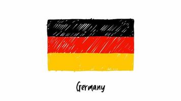 Germany National Country Flag Marker or Pencil Sketch Illustration Vector