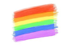 dibujo a mano de rayas de arco iris, corazón, concepto para celebraciones lgbtqai en el mes del orgullo. foto