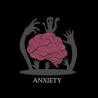 illustration vector of anxiety art work perfect for print,poster,etc.