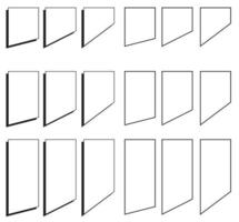 forma trapezoidal o trapezoidal con sombra y contorno. vector