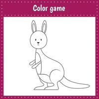 Coloring page of kangaroo vector