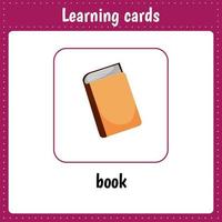 Learning cards for kids. Book. Preschool activity for children. vector