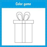 Coloring page of the gift vector