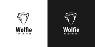 illustration of Howling Wolf logo design vector