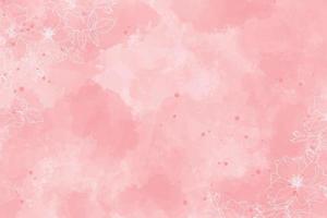 pink watercolor splash background with line art rose vector