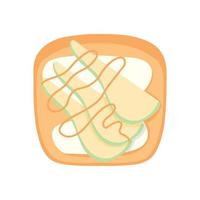 Sandwich with pear and honey Pear toast Vegetarian food. Vector illustration in cartoon style. healthy breakfast