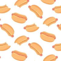 Pattern with delicious hot dog. pattern with hot hot dog. Vector illustration in cartoon style.