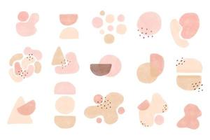 Set of abstract shapes. Boho style. vector illustration. Collection of geometric elements. Watercolor abstractions.