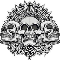 Gothic sign with skull, grunge vintage design t shirts vector