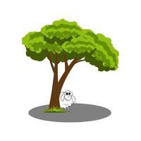 linda ilustración de forma de árbol vector