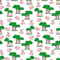 cute pig pattern design vector