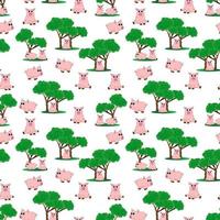 cute pig pattern design vector