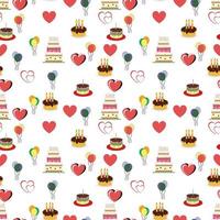 cute cake pattern design vector