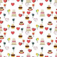 cute cake pattern design vector