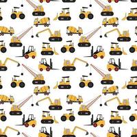 cute construction vehicle pattern design vector