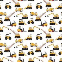 cute construction vehicle pattern design vector