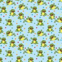 cute frog pattern design vector