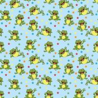 cute frog pattern design vector