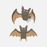 cute bat animal cartoon illustration design vector