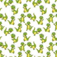 cute crocodile pattern design vector