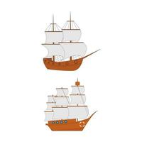 cute pirate boat illustration design vector