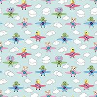 cute animal pattern design vector