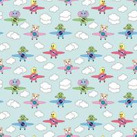 cute animal pattern design vector