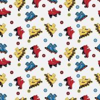 cute roller blade pattern design vector