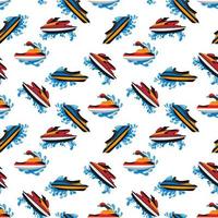 cute boat pattern design vector