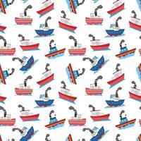 cute boat pattern design vector