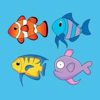 cute fish animal cartoon vector