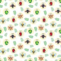 cute insect pattern design vector