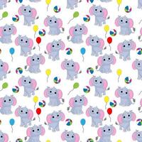 cute elephant pattern design vector