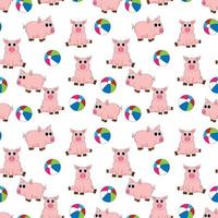 cute pig pattern design vector