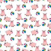 cute pig pattern design vector