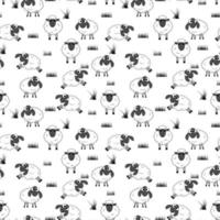 cute sheep pattern design vector