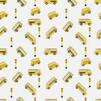 cute bus pattern design vector