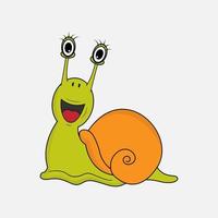 cute snail animal cartoon vector