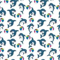 cute whale pattern design vector