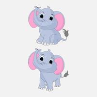 lindo, elefante, animal, caricatura vector