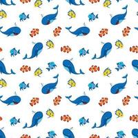 cute fish pattern design vector