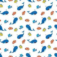 cute fish pattern design vector