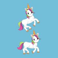 lindo, unicornio, animal, caricatura vector