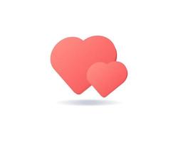 Realistic heart 3d icon design illustrations vector