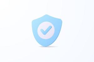 Realistic shield checkmark 3d icon design illustrations vector