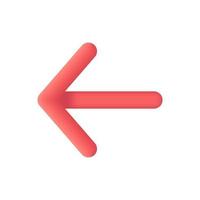 Realistic left arrow 3d icon design illustrations vector