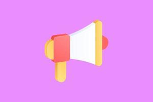 Realistic megaphone 3d icon design illustrations vector