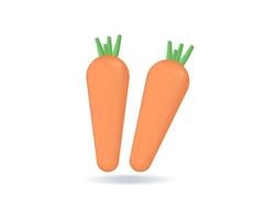 Realistic carrot 3d icon design illustrations vector