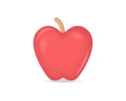 vector de ilustraciones de diseño de icono 3d de fruta de manzana realista